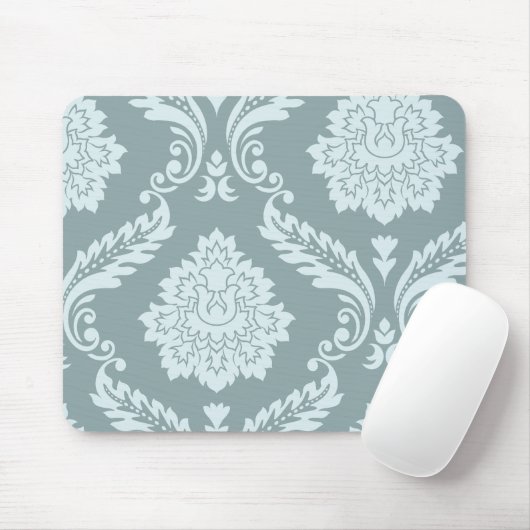 Rococo Damask Art I Duck Egg Blue+Teal Muismat (Met muis)