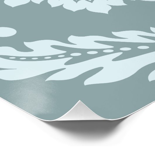 Rococo Damask Art I Duck Egg Blue+Teal Perfect Poster (Hoek)