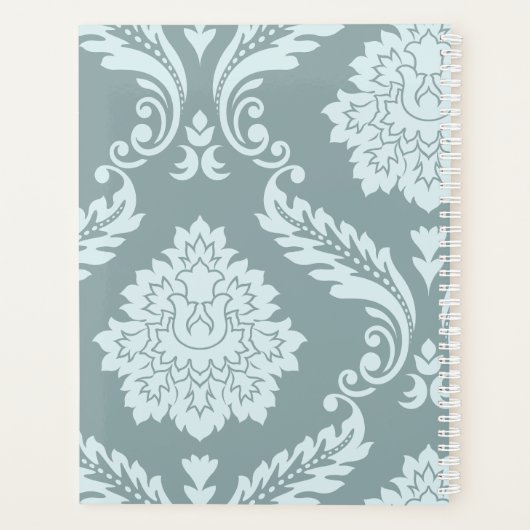Rococo Damask Art I Duck Egg Blue+Teal Planner (Achterkant)