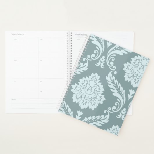 Rococo Damask Art I Duck Egg Blue+Teal Planner (Display)