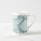 Rococo Damask Art I Duck Egg Blue+Teal Porselein Kop (Rechts)