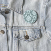 Rococo Damask Art I Duck Egg Blue+Teal Ronde Button 5,7 Cm (In situ)