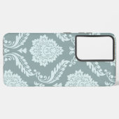 Rococo Damask Art I Duck Egg Blue+Teal Samsung Galaxy Hoesje (Linkerkant)