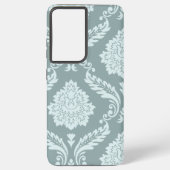 Rococo Damask Art I Duck Egg Blue+Teal Samsung Galaxy Hoesje (Achterkant)