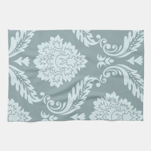 Rococo Damask Art I Duck Egg Blue+Teal Theedoek (Horizontaal)