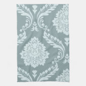 Rococo Damask Art I Duck Egg Blue+Teal Theedoek (Verticaal)