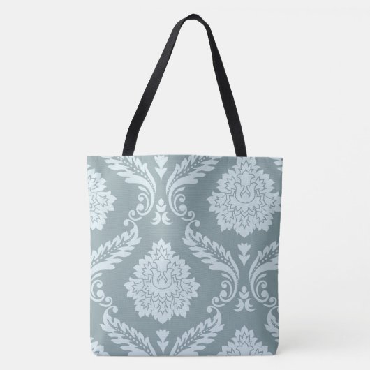 Rococo Damask Art I Duck Egg Blue+Teal Tote Bag (Voorkant)
