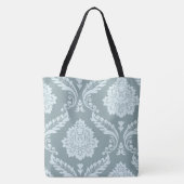 Rococo Damask Art I Duck Egg Blue+Teal Tote Bag (Achterkant)