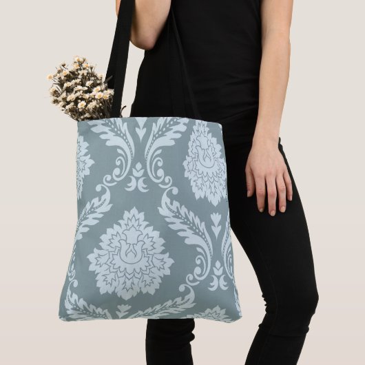 Rococo Damask Art I Duck Egg Blue+Teal Tote Bag (Dichtbij)