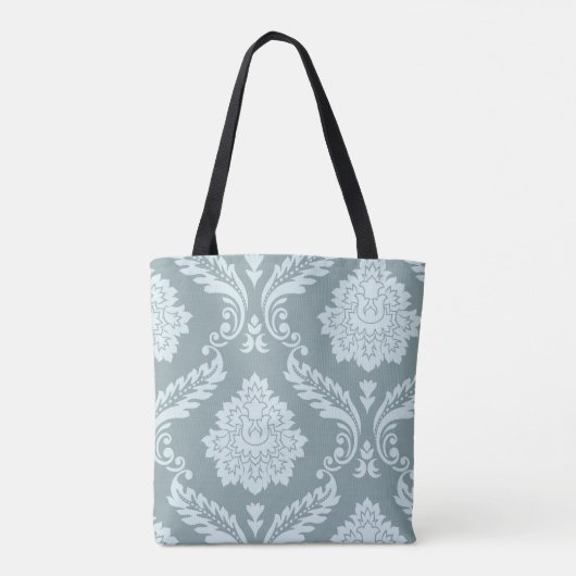 Rococo Damask Art I Duck Egg Blue+Teal Tote Bag (Achterkant)