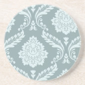 Rococo Damask Art I Duck Egg Blue+Teal Zandsteen Onderzetter (Voorkant)