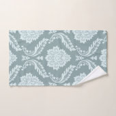 Rococo Damask Big Pattern Duck Egg Blue+Teal Bad Handdoek (Handdoek)