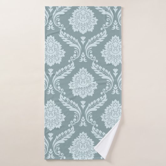Rococo Damask Big Pattern Duck Egg Blue+Teal Badhanddoek (Badhanddoek)