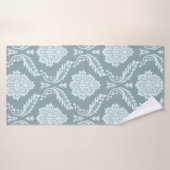 Rococo Damask Big Pattern Duck Egg Blue+Teal Badhanddoek (Badhanddoek)