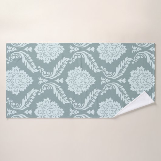 Rococo Damask Big Pattern Duck Egg Blue+Teal Badhanddoek (Badhanddoek)