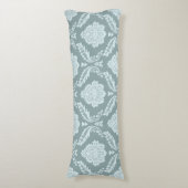 Rococo Damask Big Pattern Duck Egg Blue+Teal Lichaamskussen (Voorkant Verticaal)