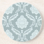 Rococo Damask Big Pattern Duck Egg Blue+Teal Zandsteen Onderzetter (Voorkant)
