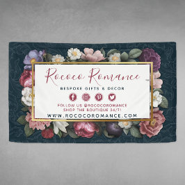 Rococo Damask & Elegant Floral Adverteren Display Spandoek