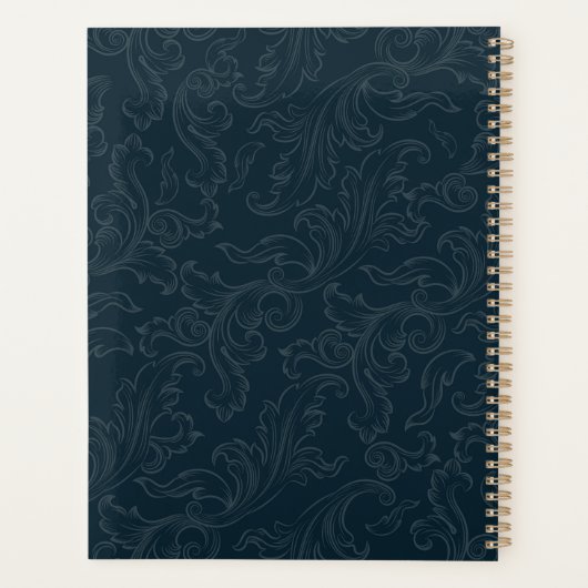 Rococo Damask & Elegant Floral  Feminine Planner (Achterkant)