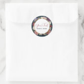 Rococo Damask & Elegant Floral  Feminine Ronde Sticker (Tas)