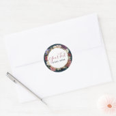 Rococo Damask & Elegant Floral  Feminine Ronde Sticker (Envelop)