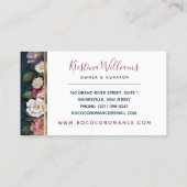 Rococo Damask & Elegant Floral Feminine Visitekaartje (Achterkant)