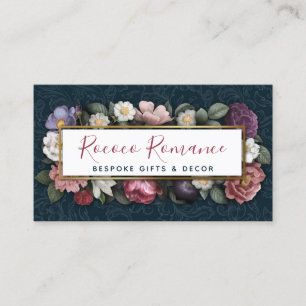 Rococo Damask & Elegant Floral  Feminine Visitekaartje