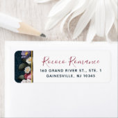 Rococo Damask & Elegant Floral Return Address Etiket (Insitu)