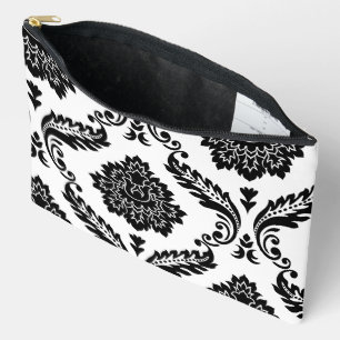 Rococo Damask Grote Off-Set Patroon Zwart op Wit Etui