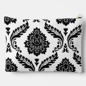 Rococo Damask Grote Off-Set Patroon Zwart op Wit Etui (Achterkant)
