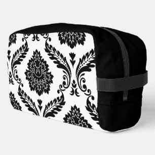 Rococo Damask Grote Off-Set Patroon Zwart op Wit Toilettasje