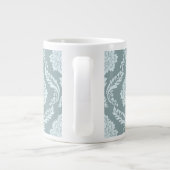 Rococo Damask Grote Patroon Eendenei Blauw+Turquoi Koffiekop (Achterkant)