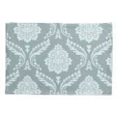 Rococo Damask Grote Patroon Eendenei Blauw+Turquoi Kussensloop (Achterkant)
