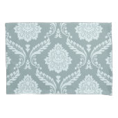 Rococo Damask Grote Patroon Eendenei Blauw+Turquoi Kussensloop (Voorkant)
