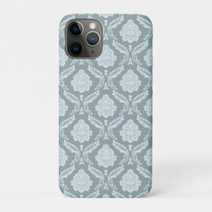 Rococo Damask herhalingspatroon Eendenei Blauw+Tea Case-Mate iPhone Case