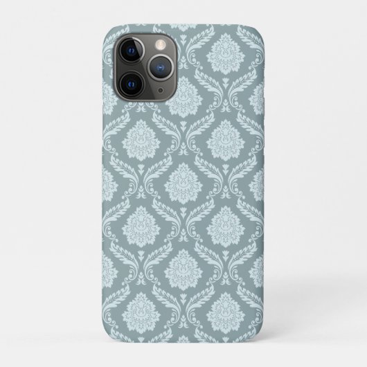 Rococo Damask herhalingspatroon Eendenei Blauw+Tea Case-Mate iPhone Case (Achterkant)