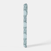 Rococo Damask herhalingspatroon eendenei blauw+tea iPhone 15 Case (Rechterkant)