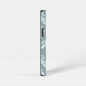 Rococo Damask Kunst I Eendenei Blauw+Teal iPhone Hoesje (Rechterkant)