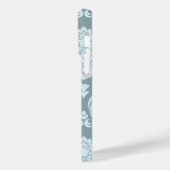Rococo Damask Kunst I Eendenei Blauw+Turkoois Case-Mate iPhone Case (Achterkant / Links)
