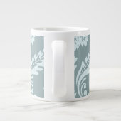 Rococo Damask Kunst I Eendenei Blauw+Turquoise Grote Koffiekop (Achterkant)