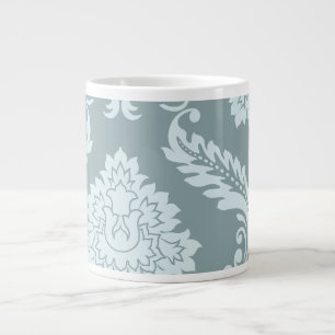 Rococo Damask Kunst I Eendenei Blauw+Turquoise Grote Koffiekop