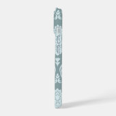 Rococo Damask Kunst I Eendenei Blauw+Turquoise iPhone 15 Case (Linkerkant)