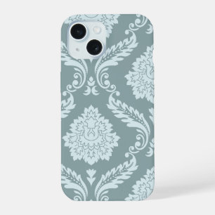 Rococo Damask Kunst I Eendenei Blauw+Turquoise iPhone 15 Case