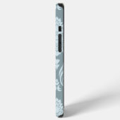 Rococo Damask Kunst I Eendenei Blauw+Turquoise iPhone Hoesje (Linkerkant)