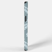 Rococo Damask Kunst I Eendenei Blauw+Turquoise iPhone Hoesje (Rechterkant)