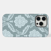 Rococo Damask Kunst I Eendenei Blauw+Turquoise iPhone Hoesje (Achterkant horizontaal)