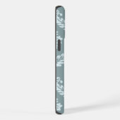 Rococo Damask Kunst I Eendenei Blauw+Turquoise iPhone Hoesje (Rechterkant)