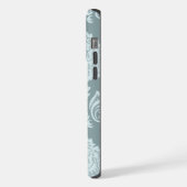 Rococo Damask Kunst I Eendenei Blauw+Turquoise iPhone Hoesje (Linkerkant)