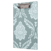 Rococo Damask Kunst I Eendenei Blauw+Turquoise Klembord (Links)