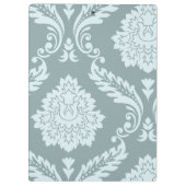Rococo Damask Kunst I Eendenei Blauw+Turquoise Klembord (Achterkant)